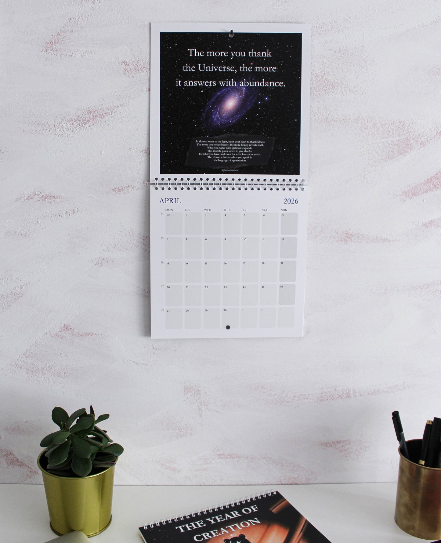 Spiritual wall calendar The Ascending Bear 2026. Inspirational 2026 wall calendar for manifestation and growth