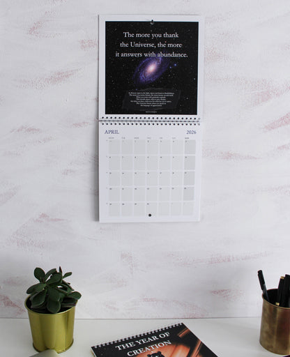 Spiritual wall calendar The Ascending Bear 2026.  Inspirational 2026 wall calendar for manifestation and growth